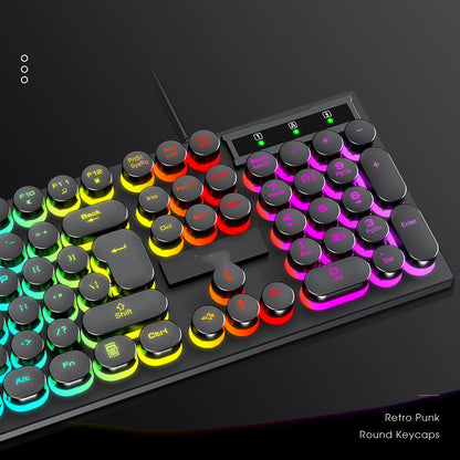 T80 Wired Retro Punk Keyboard Glow