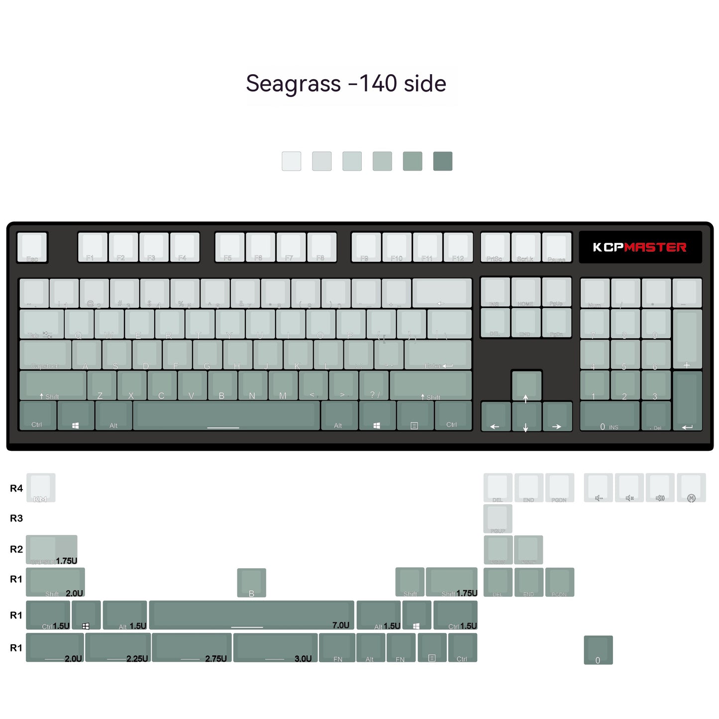 Seagrass Keycap Gradient Translucent Keyboard